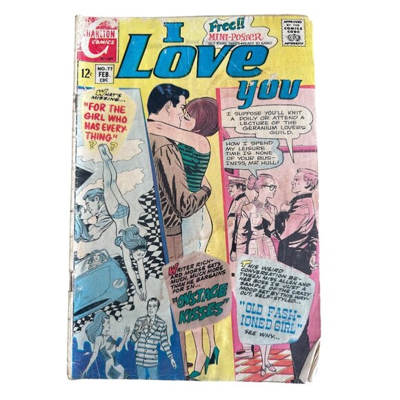 Charlton Comic I Love You #77 February 1969 Romance Comic Vintage Bagged Boarded - Picture 1 of 6